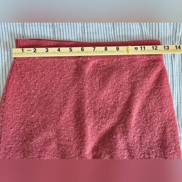 Free People Merino Wool/Alpaca Midi Pencil Skirt Size XS Colorblock Red/Purple - Picture 4 of 7